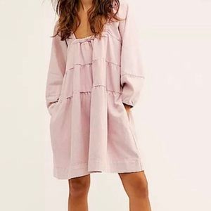 NWT Free People Lou Jean Babydoll Dress / Rose